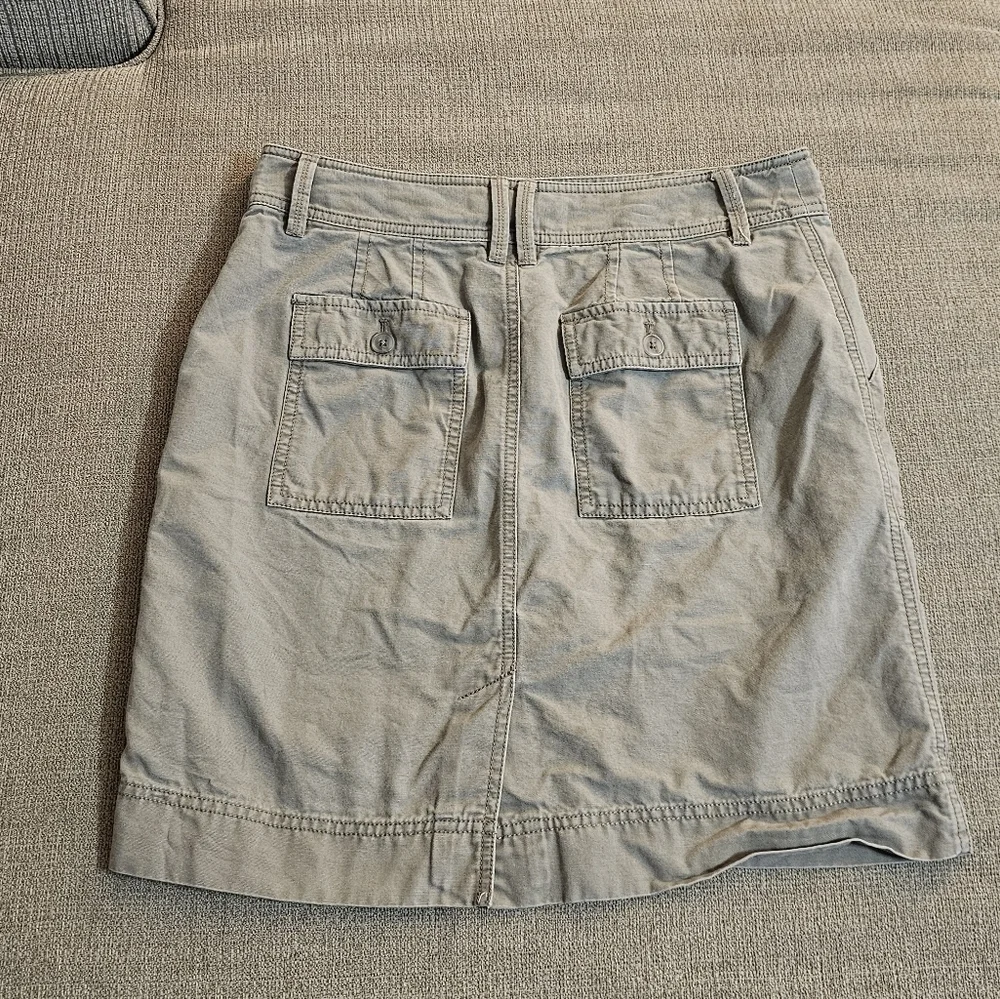 Ann Taylor Loft Gray Cargo Casual Cotton Lagen Slouchy Skirt Size 4